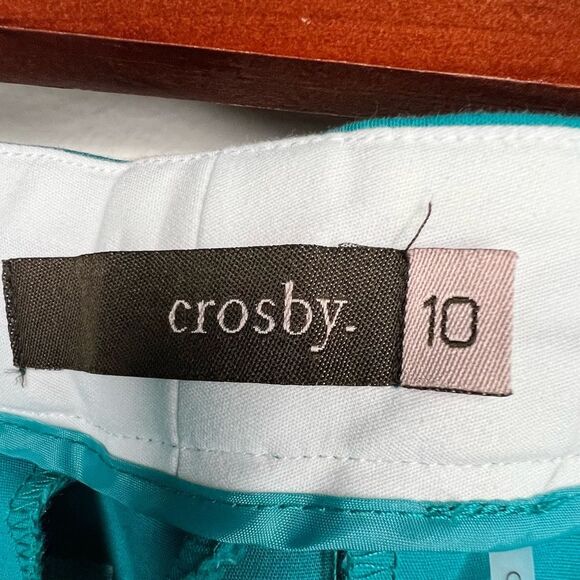 🌺Crosby🌺 turquoise cropped pants 🌺 excellent condition 🌺 size 10 - Picture 2 of 6
